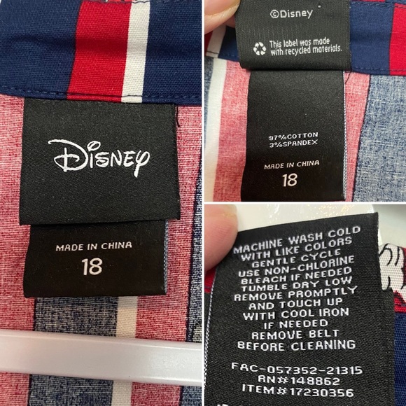 Torrid Disney Mickey Retro Swing Dress Poplin Striped Red & Blue Size 18 & 24 - Picture 12 of 13